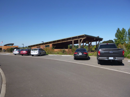 Parking lot with accessible parking spaces - restrooms and covered picnic area - Wildlife Center Parking lot with accessible parking spaces - restrooms and covered picnic area - Wildlife Center